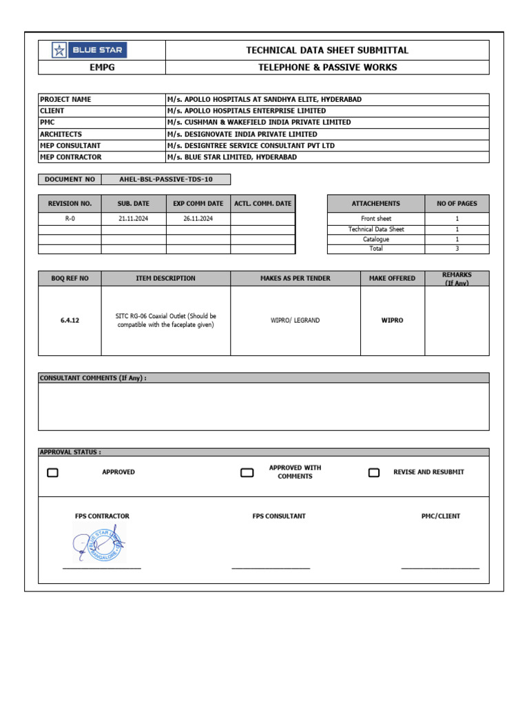 Technical Data Sheet for RG-06 Outlet | PDF | Electrical Engineering ...