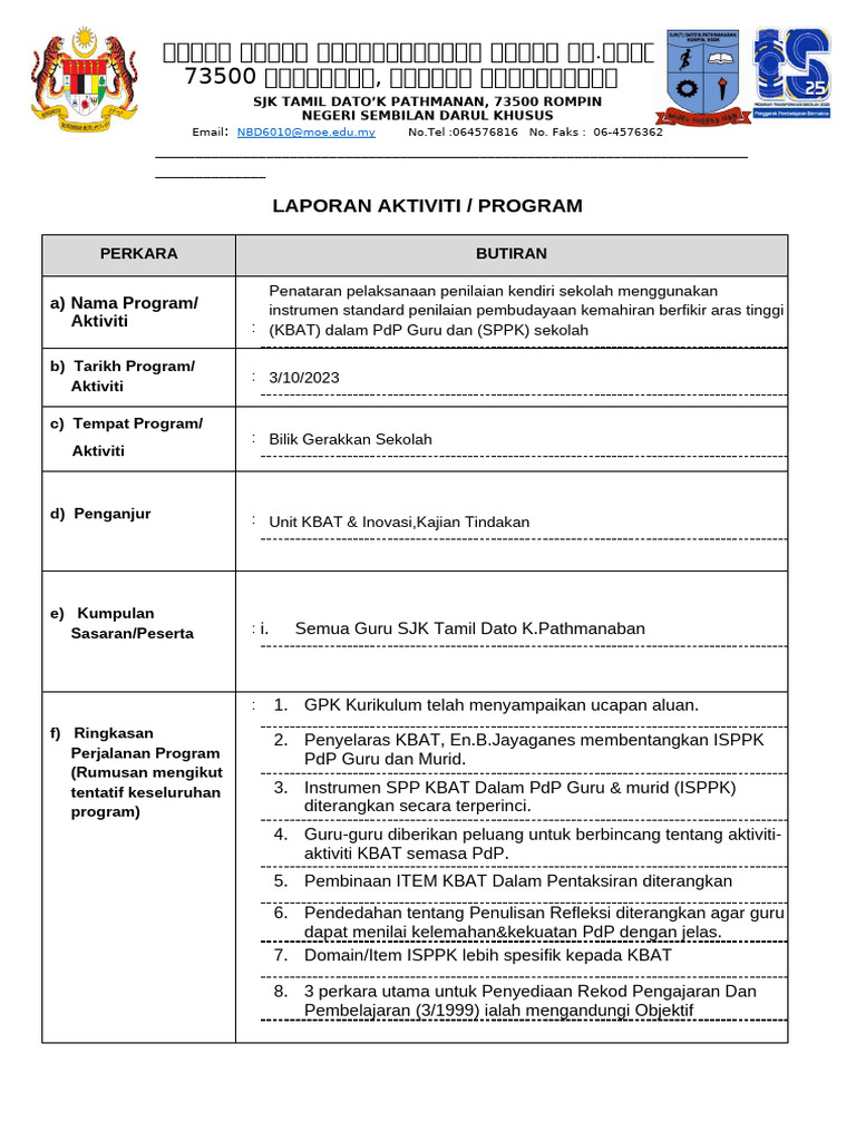 Laporan Ladap Kbat | PDF