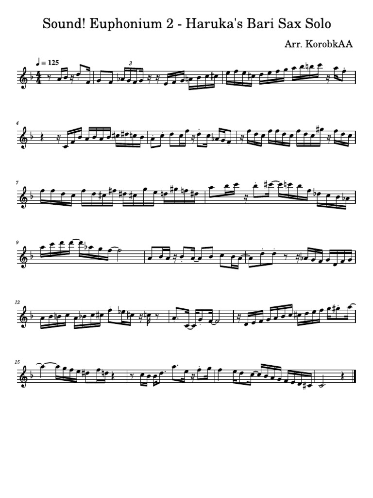 Sound! Euphonium 2 - Station Concert Haruka's Bari Sax Solo | PDF