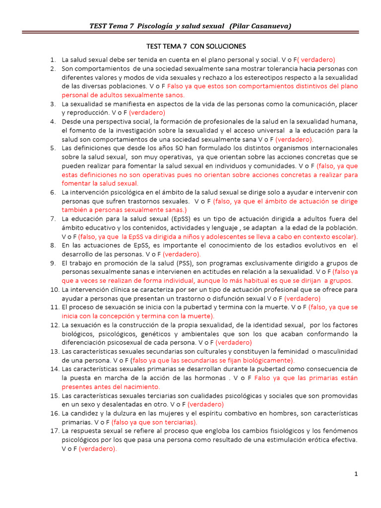 Test Tema 7 Con Soluciones | PDF | Actitud (psicología) | La sexualidad ...