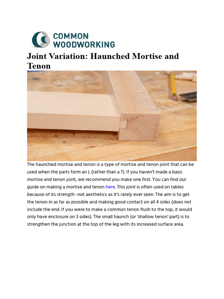 Haunched Mortise and Tenon Guide | PDF | Woodworking | Tools