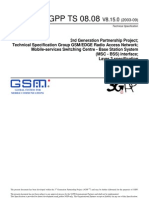 3GPP TS 08.08: Technical Specification