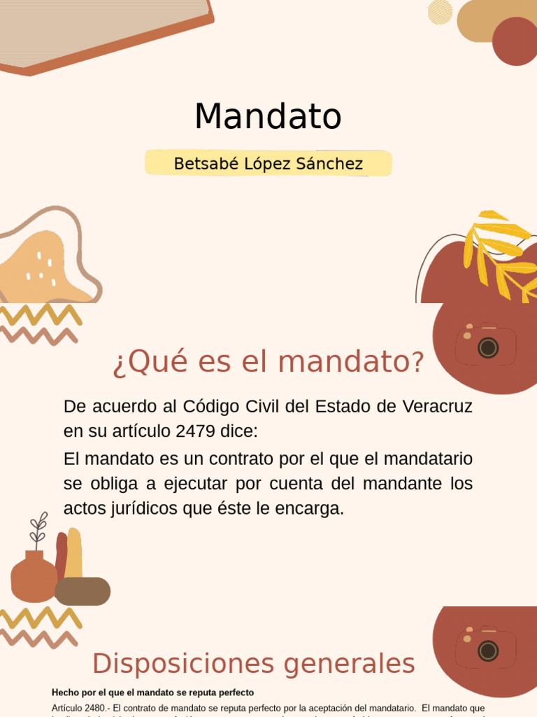 Conceptos Clave del Mandato en Derecho | PDF | Daños y perjuicios