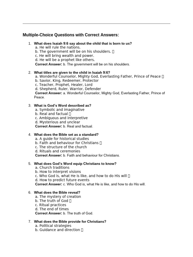 Bible Grade 4 Final Test 2024 - 2025 | PDF | Assurance (Theology) | God
