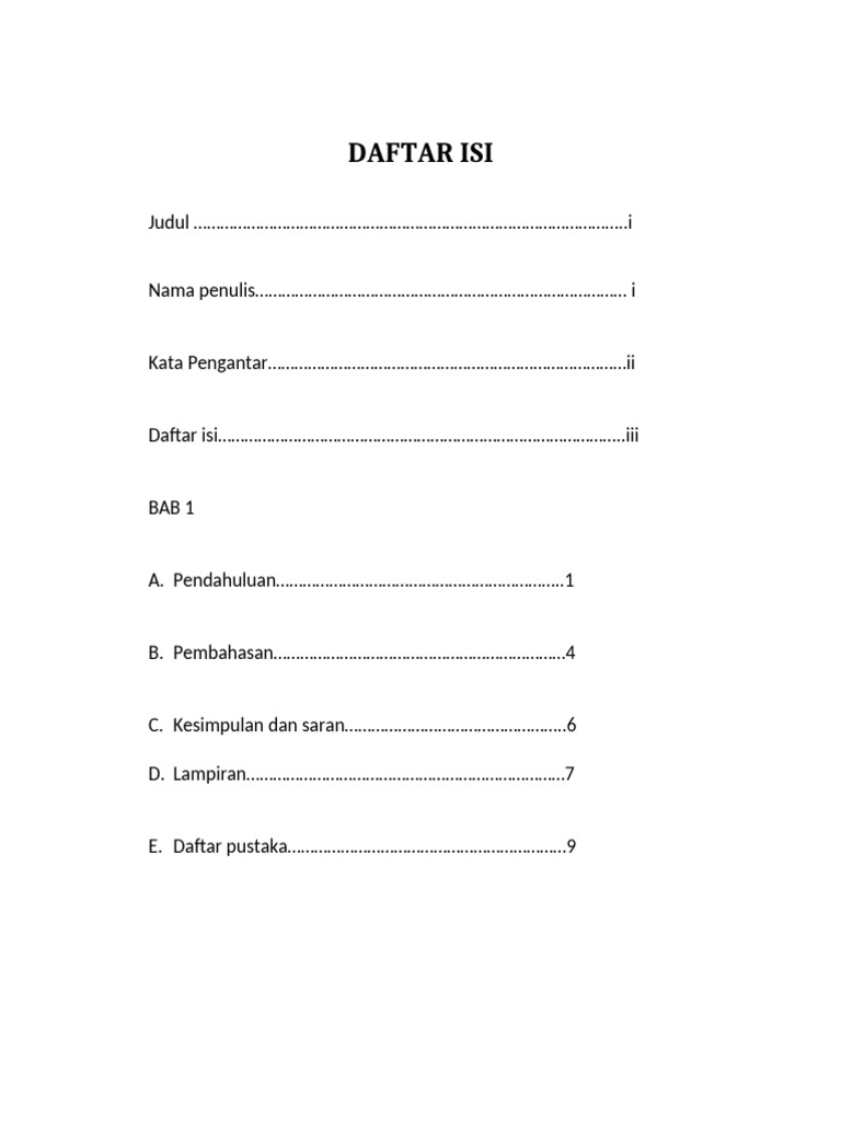 Daftar Isir | PDF