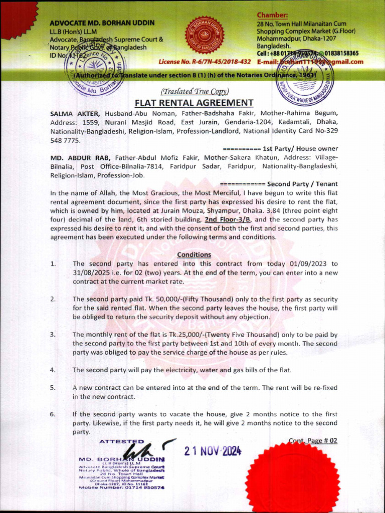 Flat Rental Agreement-8 | PDF