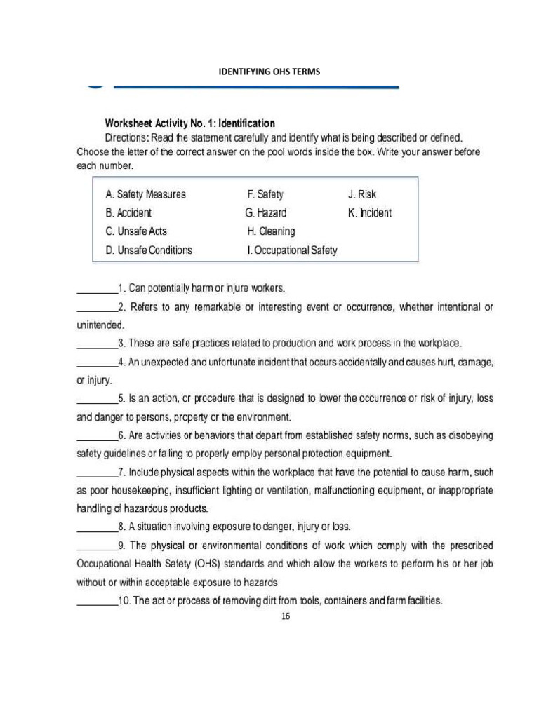 Key OHS Terminology Explained | PDF
