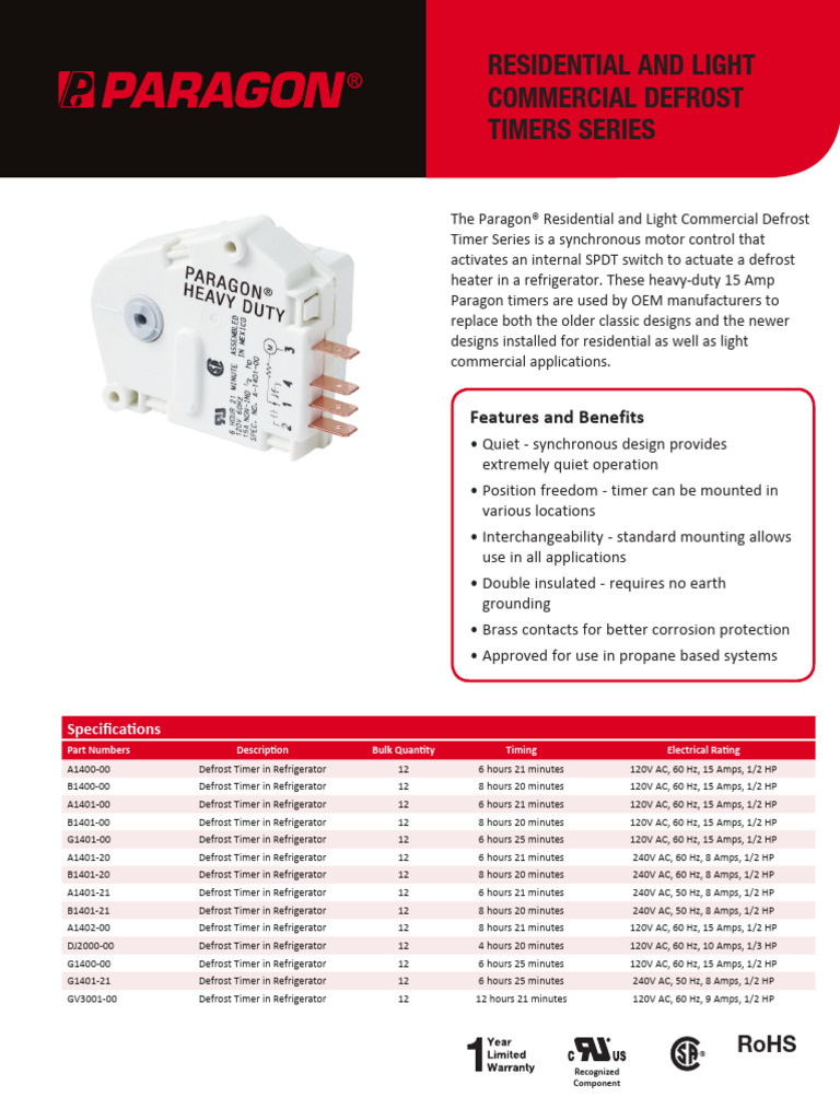 150-2651 Residential and Light Comm Defrost | PDF | Electric Power ...