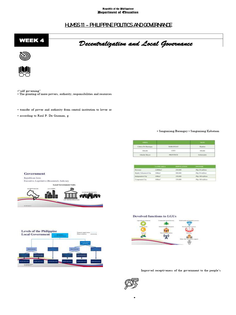PPG Q2 Week 4 Module 9 Decentralization and Local Governance | PDF ...