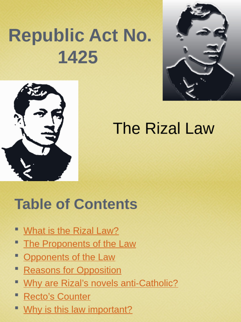 Rizal Law 1 | PDF