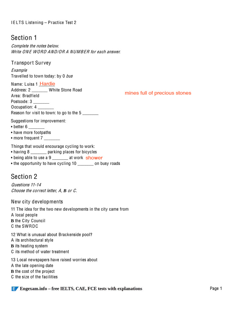 IELTS Listening Practice Test 2 | PDF