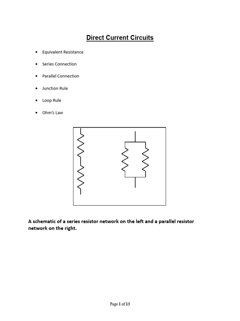 Phys 2010 Lab 3 Dc Circuits Pdf Resistor Series And Parallel Circuits