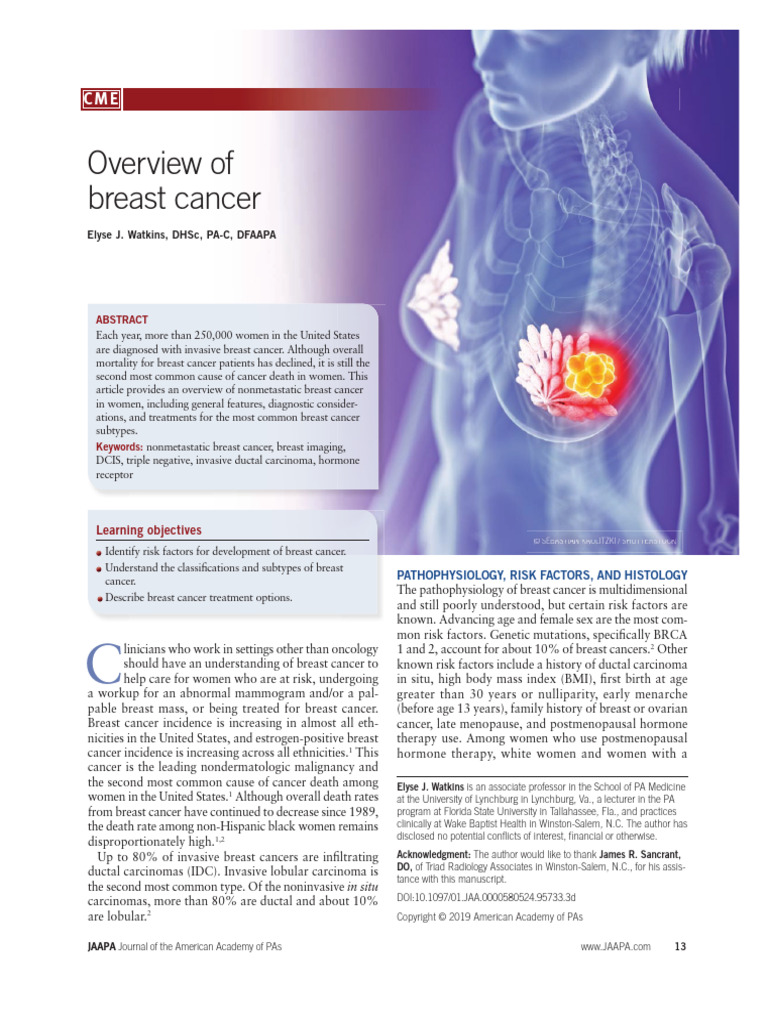 Overview of Breast Cancer.3 | PDF | Breast Cancer | Cancer