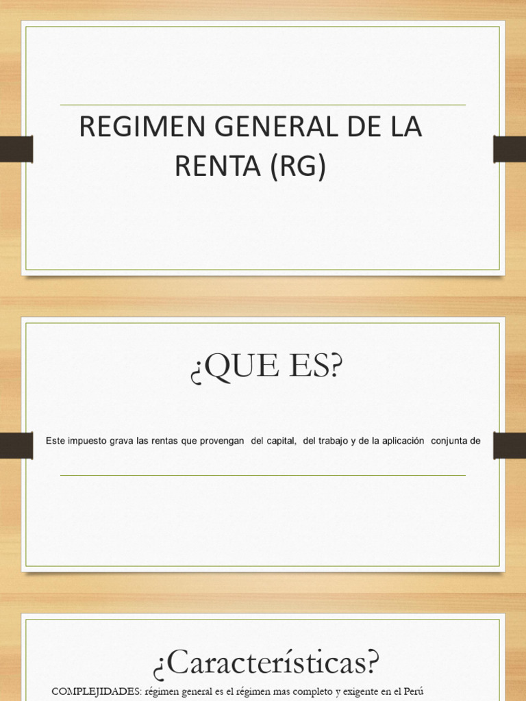 Régimen General de la Renta en Perú | PDF