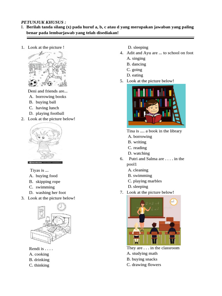 Soal Bahasa Inggris Kelas 4 Dan 6 Pdf