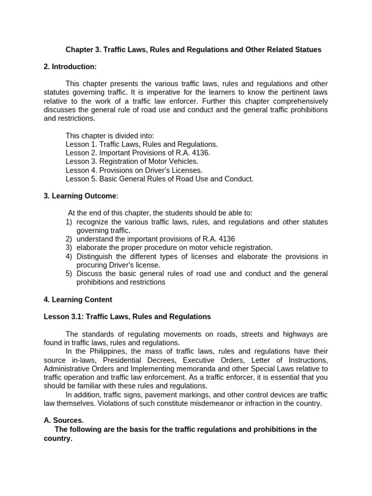 Chapter 3 traffic management pdf driver s license traffic