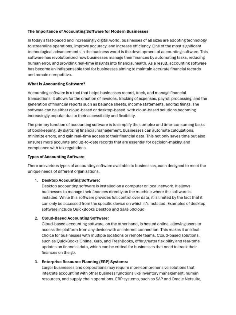 Essential Accounting Software Benefits | PDF | Cloud Computing | Accounting