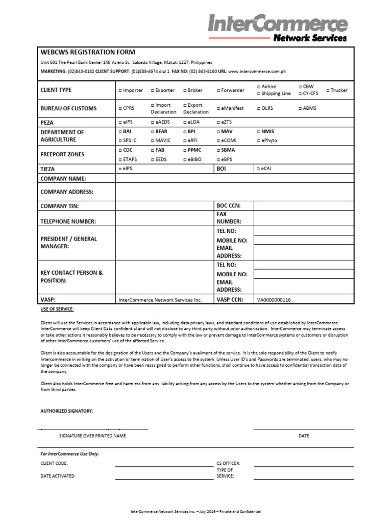 PEZA eZTS Client Registration Form | PDF | Legal Liability | Fee