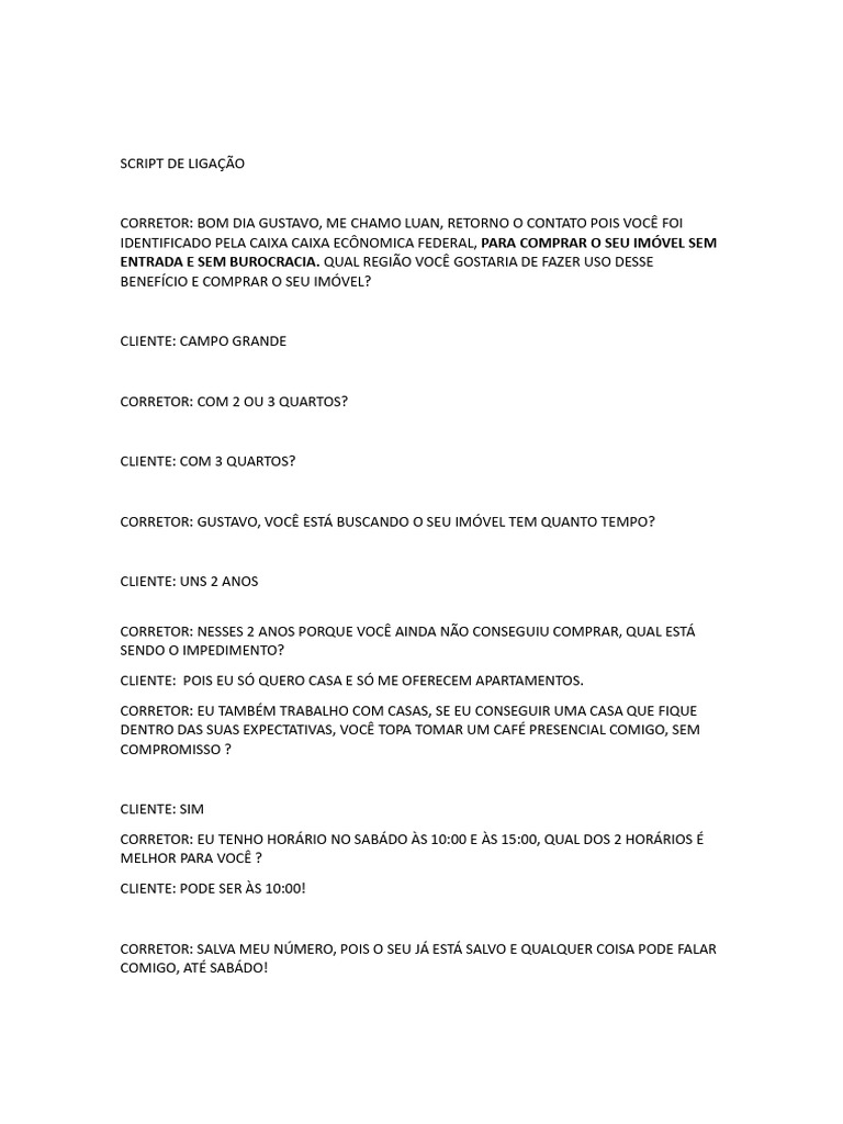 Script para liga o nov ssimo 3 pdf