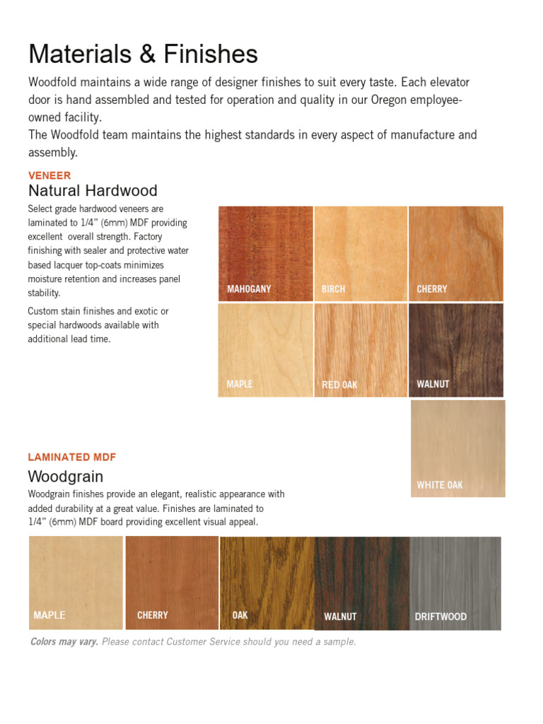 Elegant Woodgrain Elevator Door Finishes | PDF