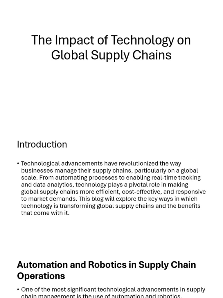 Technology's Impact on Supply Chains | PDF | Internet Of Things ...
