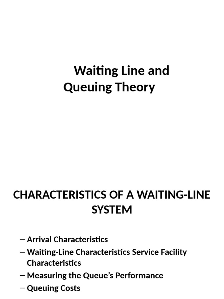 Queuing Theory: Waiting Line Analysis | PDF | Applied Mathematics ...