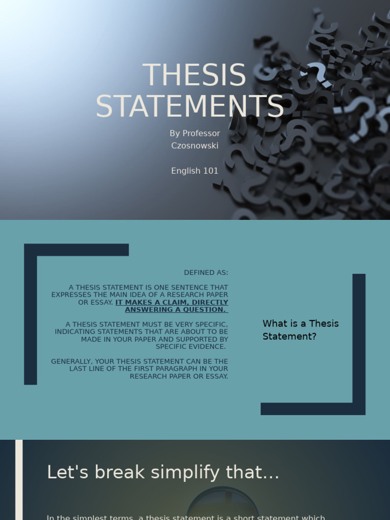 Thesis Statements PP (Examples) | PDF | Essays | Thesis