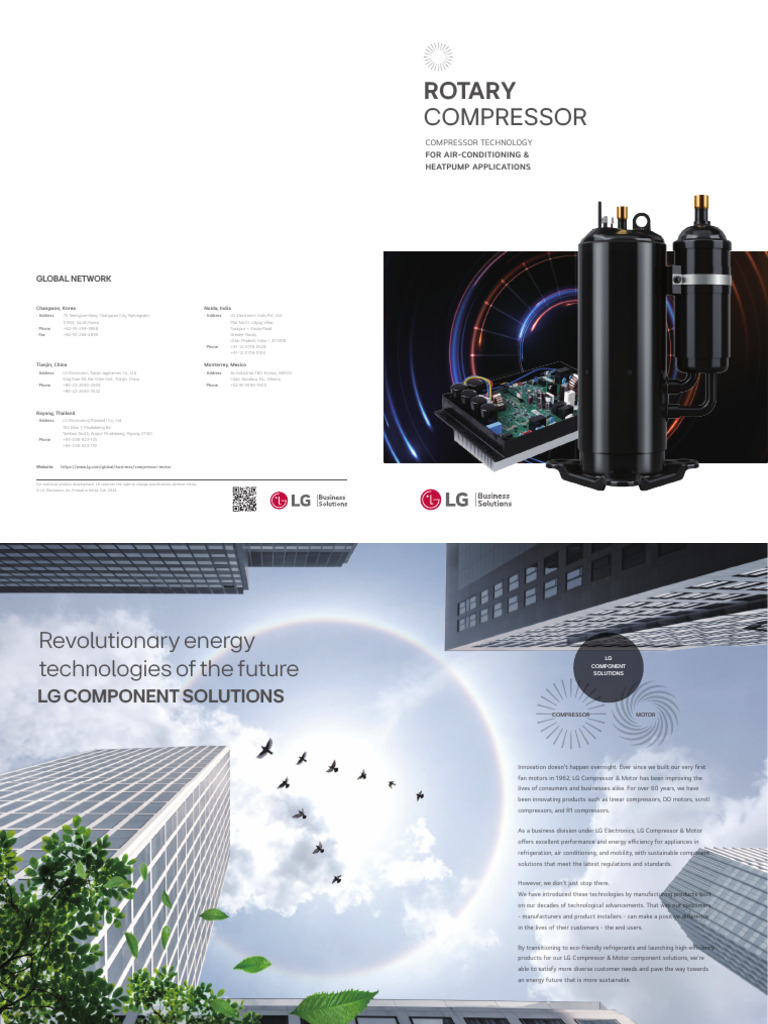 LG Rotary Compressor Product Catalogue | PDF | Air Conditioning | Power ...