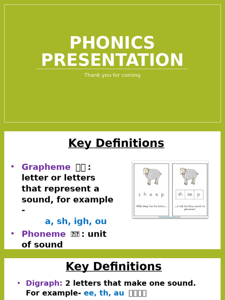 Phonics Presentation: Key Concepts and Resources | PDF
