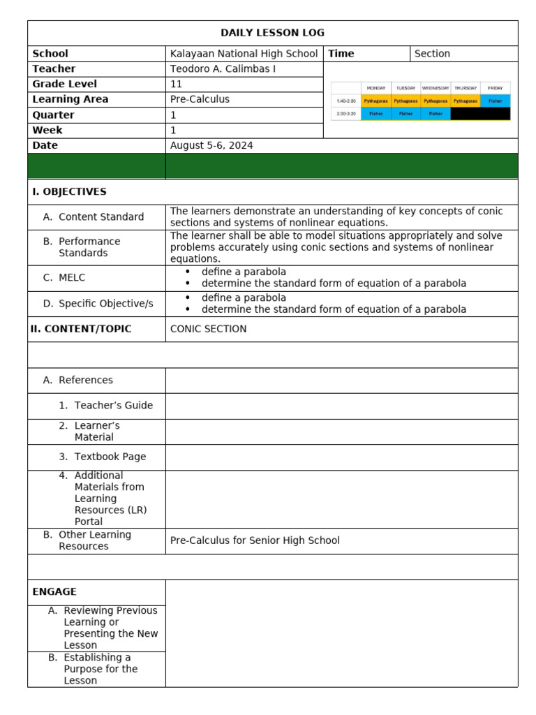 W1D3-PRE-CAL | PDF | Teachers | Learning