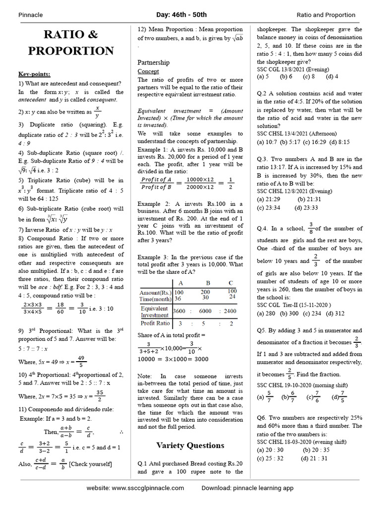 06 TCS Ratio and Proportion | PDF | Rupee | Elementary Mathematics