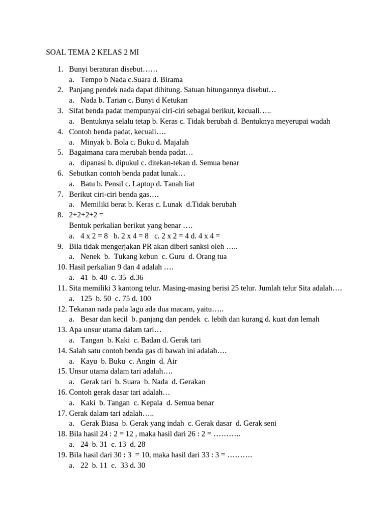 Menguasai Tema 2 Kelas 4 Kurikulum 13: Kumpulan Soal Latihan Lengkap untuk Sukses Belajar