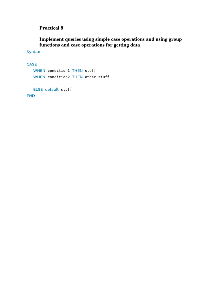 SQL Case Operations & Group Functions | PDF