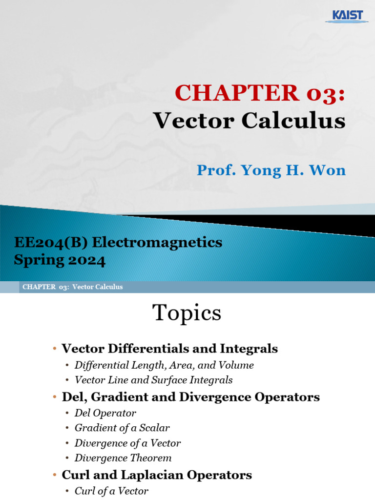 Vector Calculus in Electromagnetics | PDF | Divergence | Vector Calculus