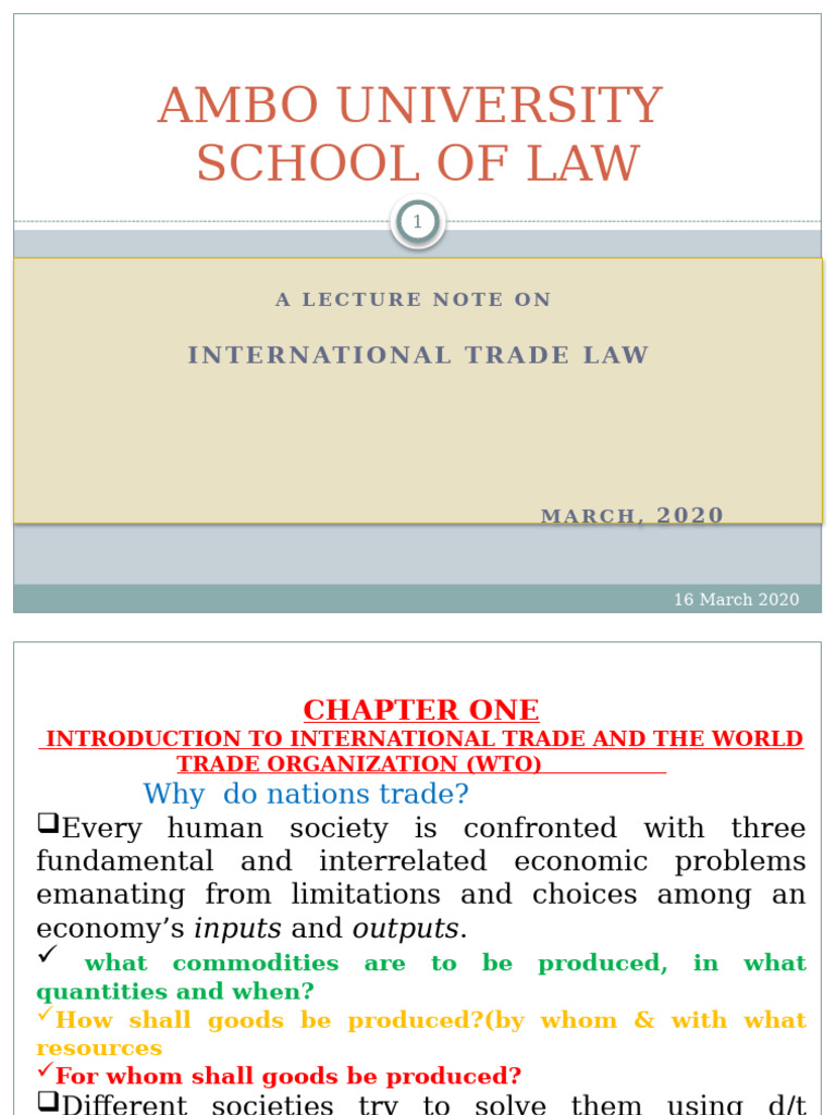 Overview of International Trade Law | PDF | World Trade Organization ...