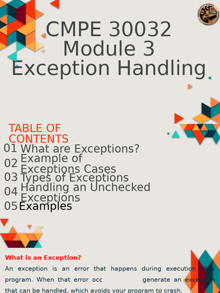 Python Exception Handling Overview | PDF | Computer Engineering ...
