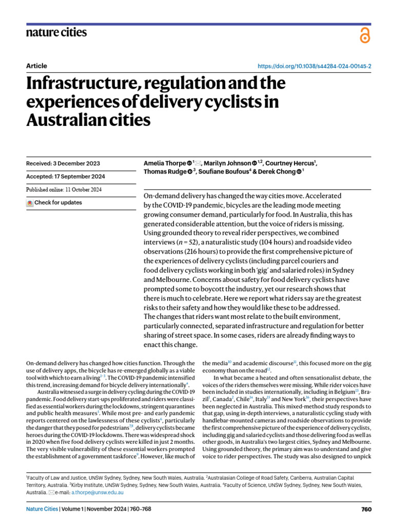 Qualitative Study - Sample Paper - Nature Cities | PDF | Traffic | Road