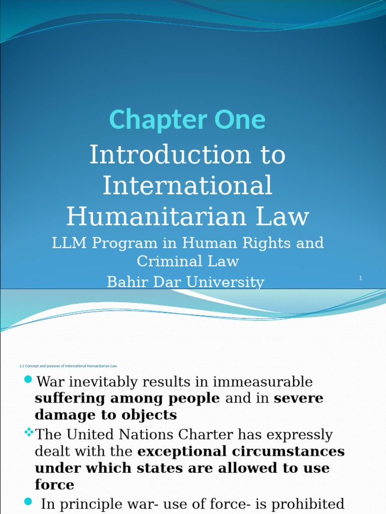 CH. 1- Introduction to International Humanitarian Law (2)-1 | PDF ...