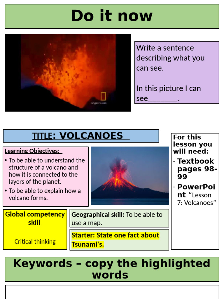 Lesson 7 Volcanoes | PDF | Volcano | Volcanology