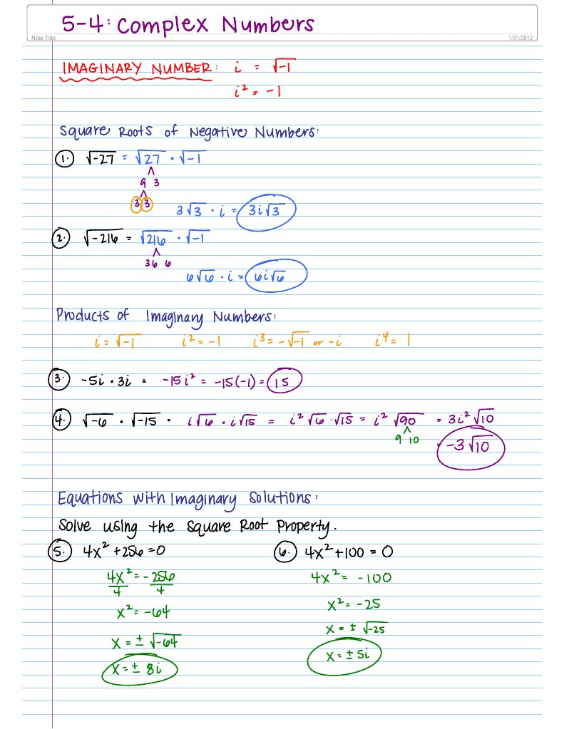 5-4 - Complex Number | PDF | Language Arts & Discipline | Foreign ...