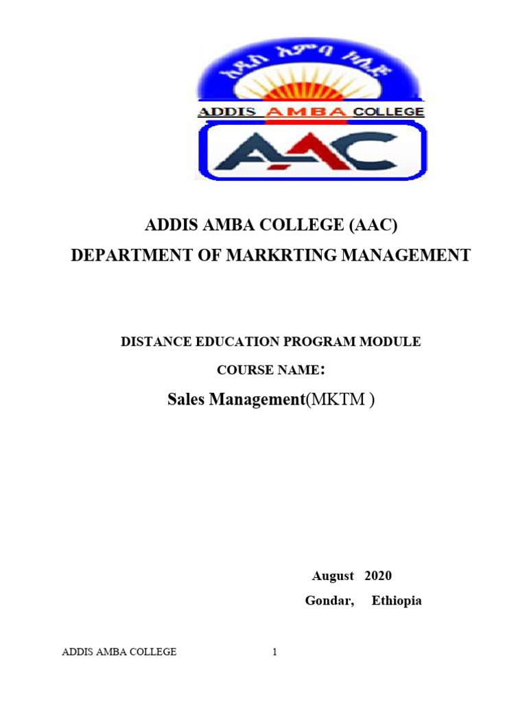 Sales Management Course Overview | PDF | Sales | Marketing