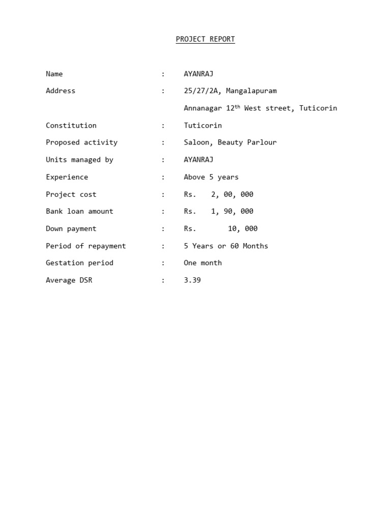 Saloon and Beauty Parlour Project Report | PDF