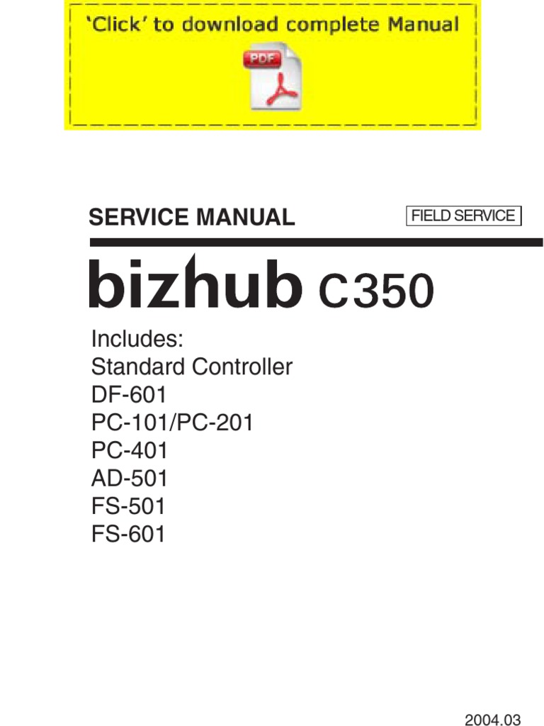 KONICA MINOLTA BIZHUB C250 SERVICE MANUAL PDF visual data 2