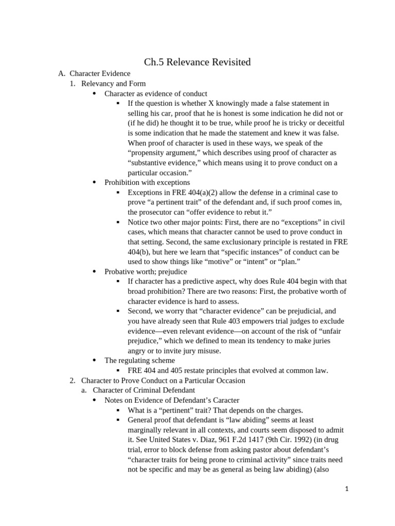 Evidence Final Review | PDF | Evidence (Law) | Common Law
