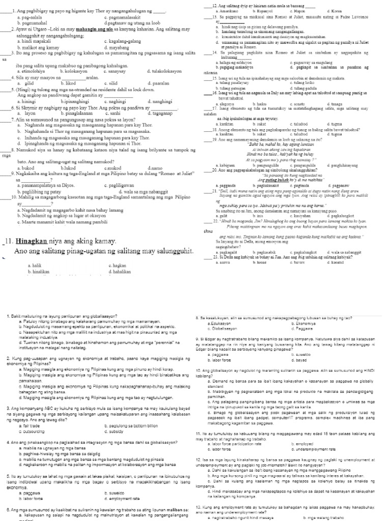 Reviewer 2nd Ap Filipino | PDF