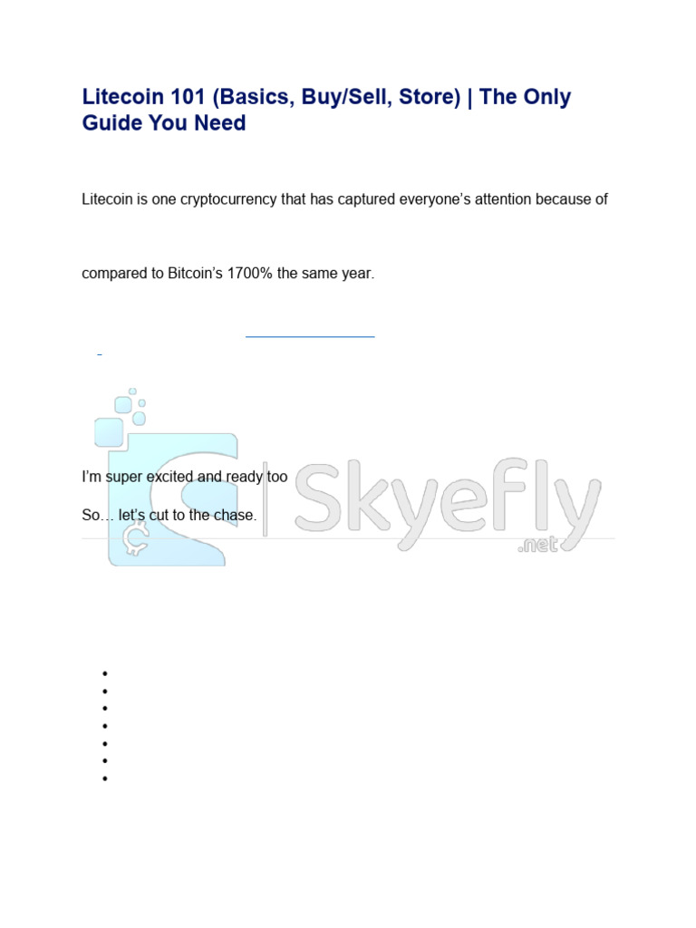 Litecoin 101 | PDF | Cryptocurrency | Bitcoin