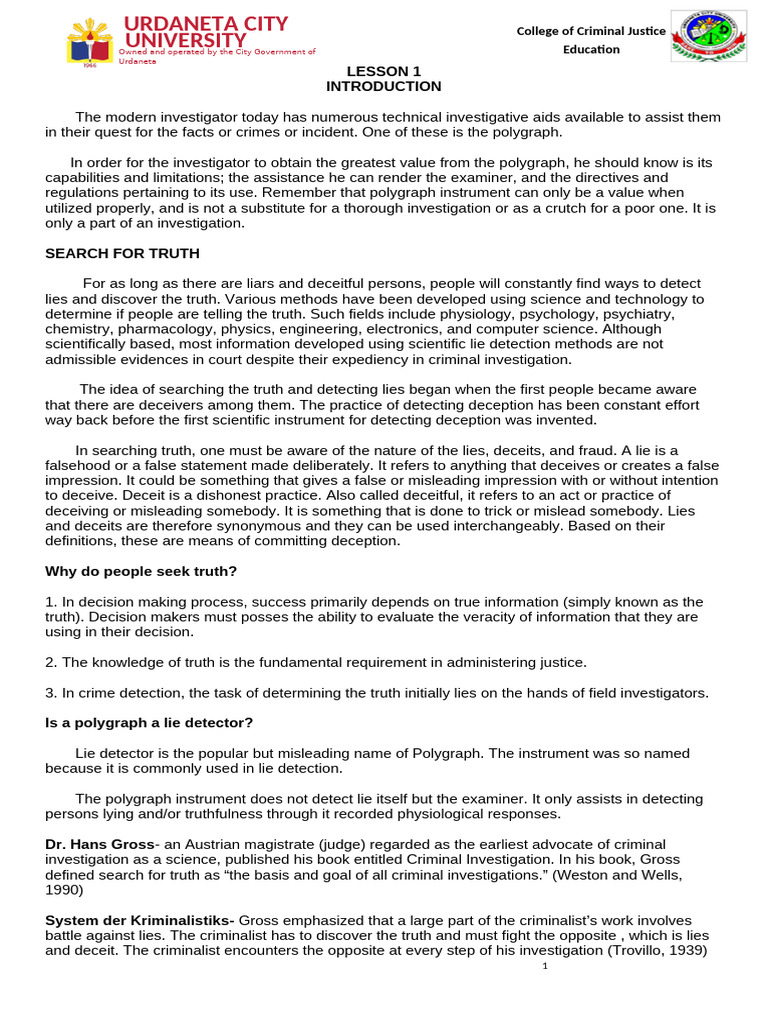 Understanding Polygraph Use in Investigations | PDF | Polygraph ...
