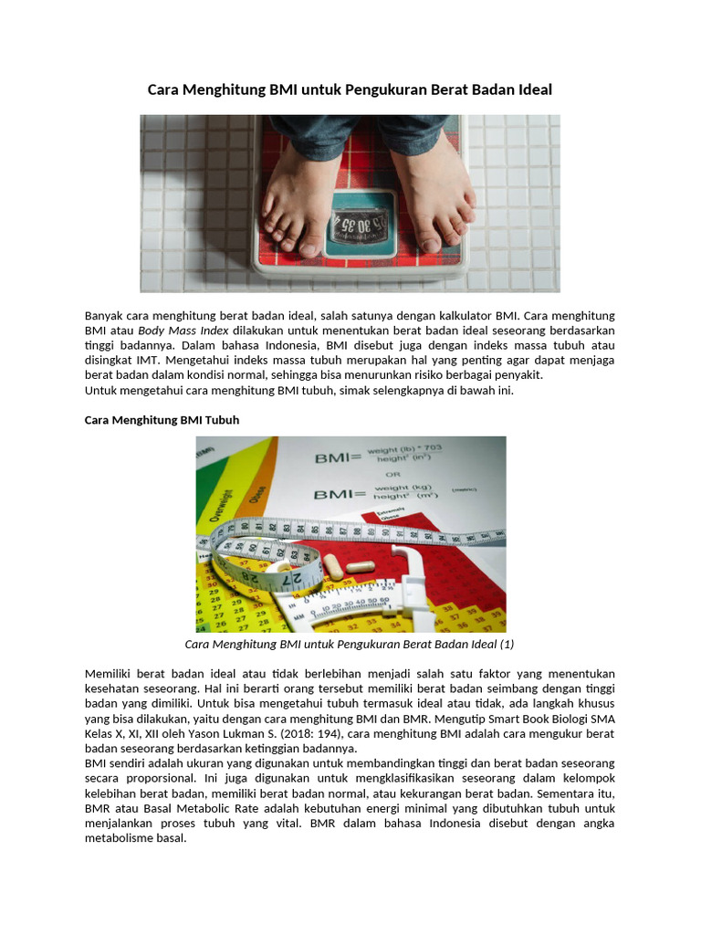 BB 11.3.1.2 - Cara Menghitung BMI untuk Pengukuran Berat Badan Ideal | PDF