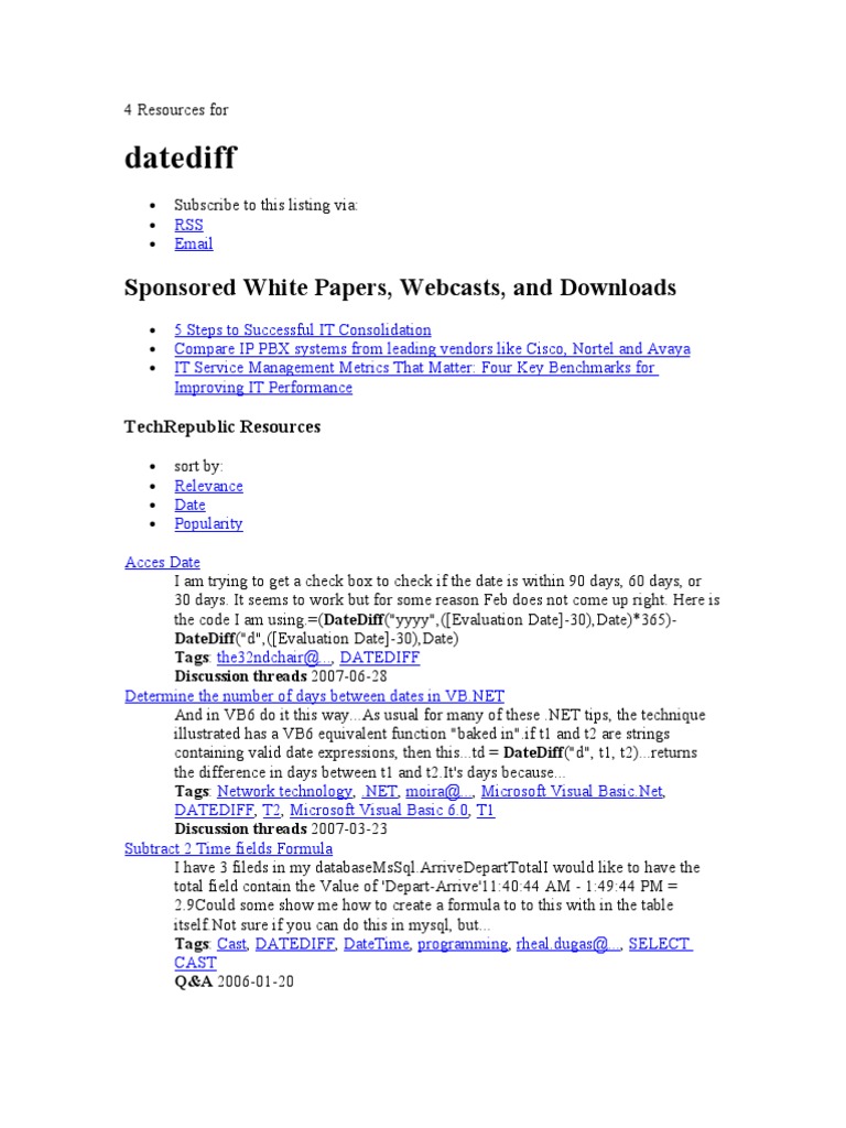 Datediff sql microsoft access
