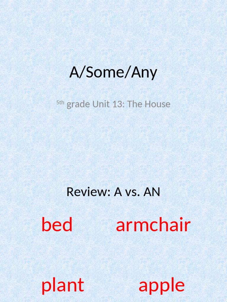 A - Some - Any - My House | PDF
